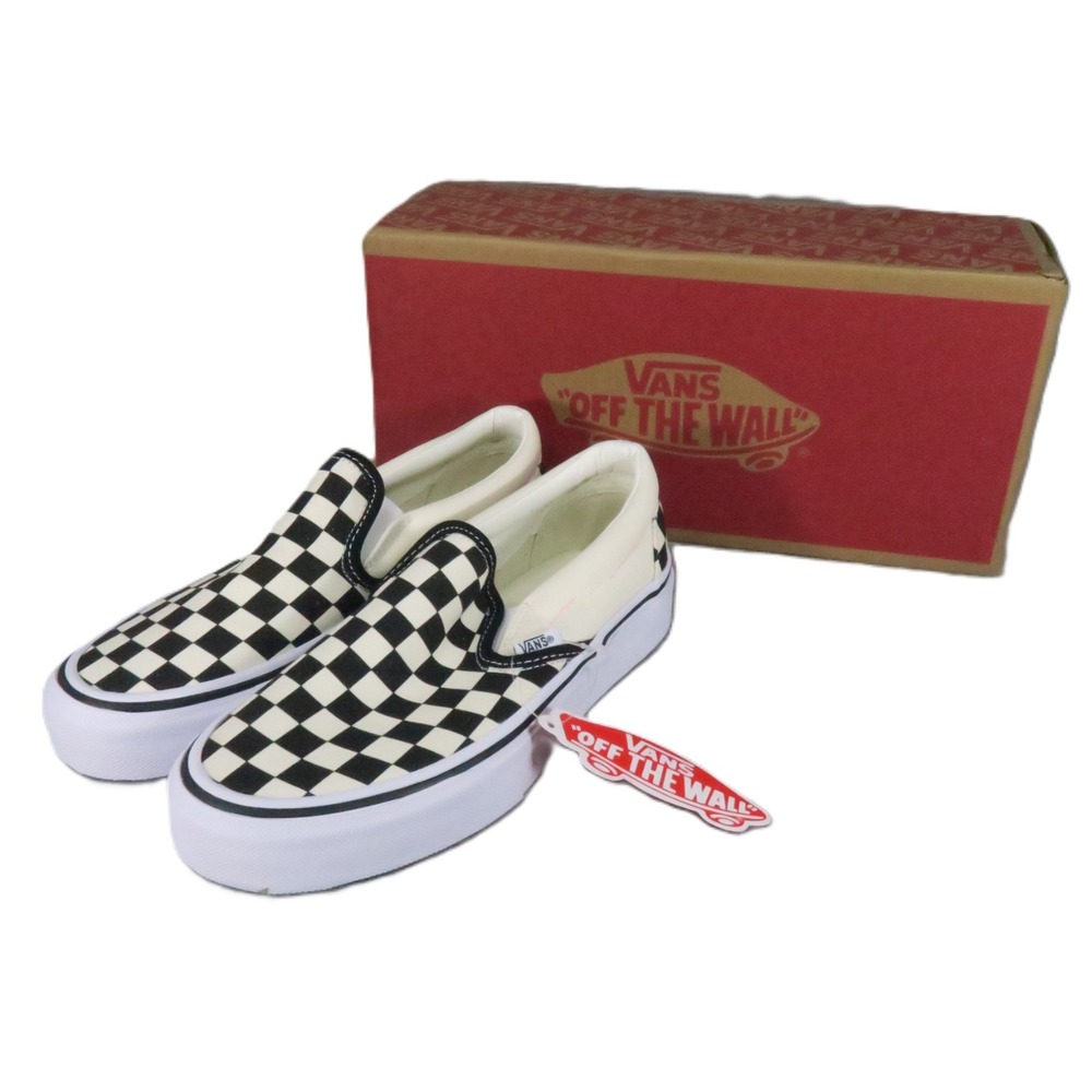 Vans Classic Slip-On Shoes Women US 6.5 Black White Checkerboard VN000EYEBWW NEW